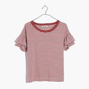 Madewell Ruffle Sleeve Tee in Stripe